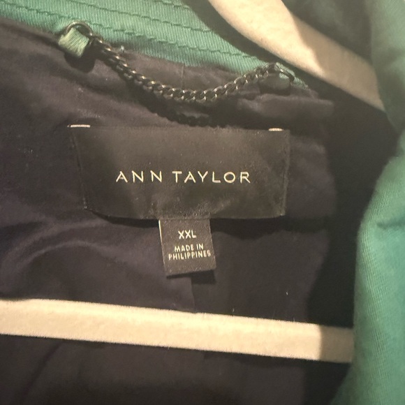 Ann Taylor Green lined Trench Coat - Picture 3 of 3